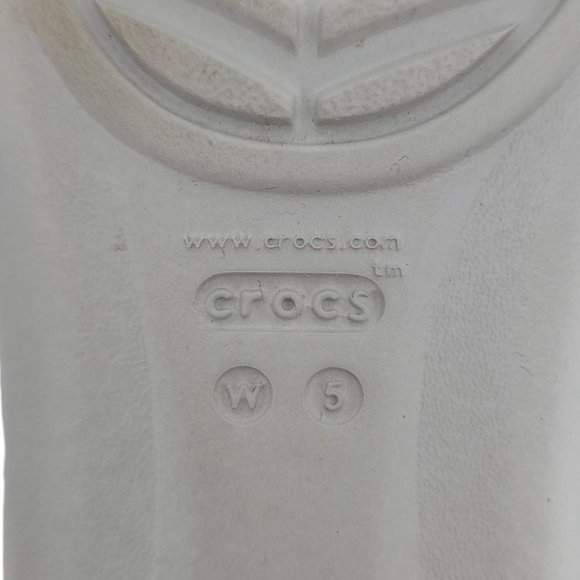 CROCS Size 5 Lina D'orsay Embellishes Flats Open Toe Gray Pink Slip On Womens - Picture 8 of 8